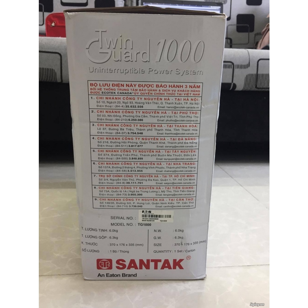 Bộ Lưu Điện Santak TG1000 1000VA Chuyên Dùng Cho PC &amp; Máy POS - Hàng Chính Hãng - Có Xuất VAT