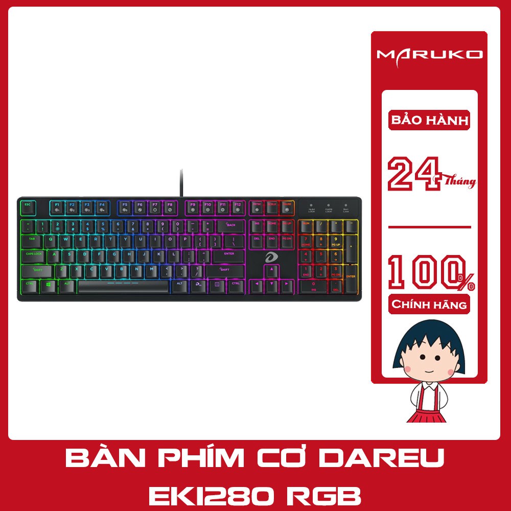 Bàn phím cơ DAREU EK1280 104KEY (RGB, Blue/ Brown/ Red D switch) | WebRaoVat - webraovat.net.vn