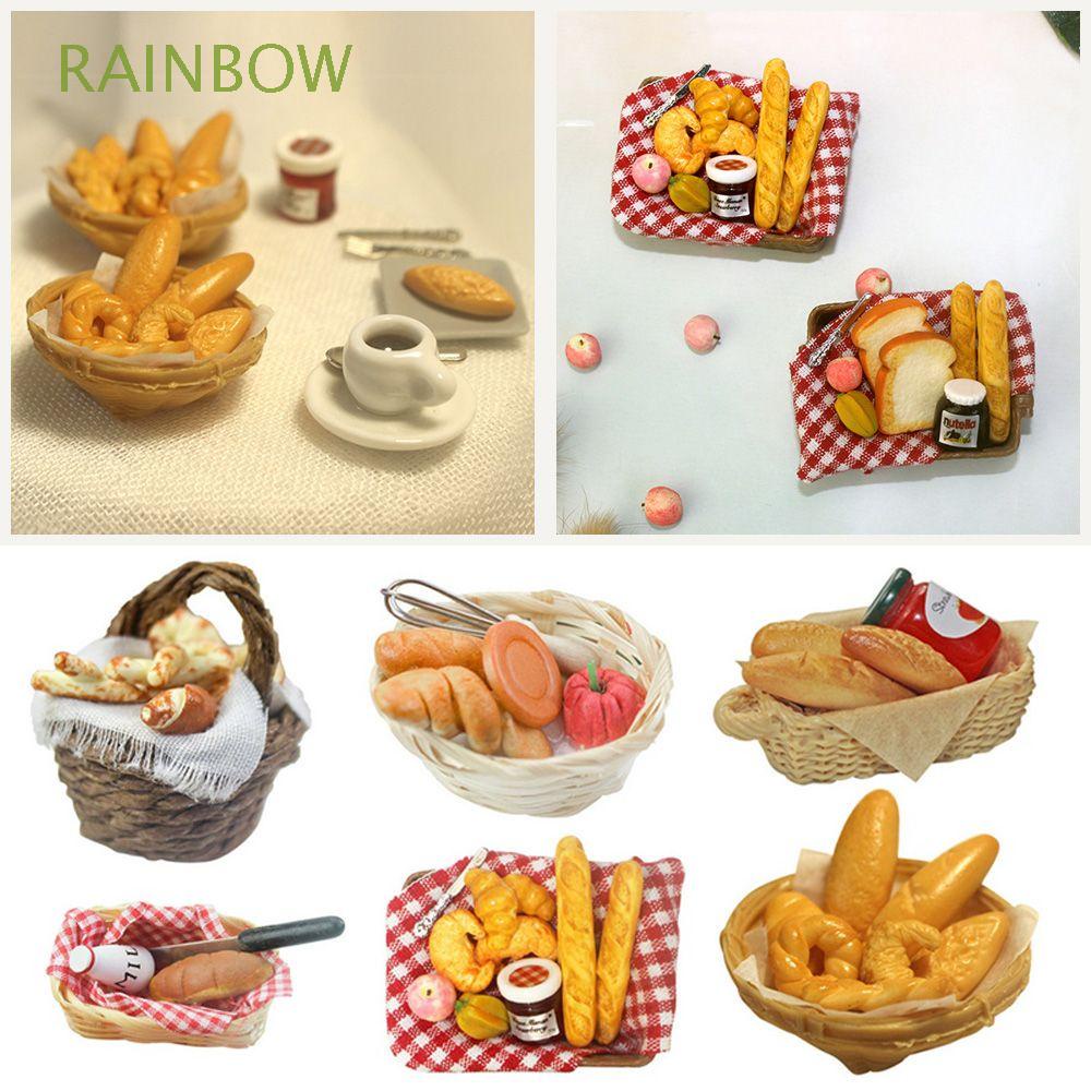 Giỏ bánh mì đồ chơi cỡ nhỏ tỉ lệ 1:6/ 1:12 dành cho nhà búp bê