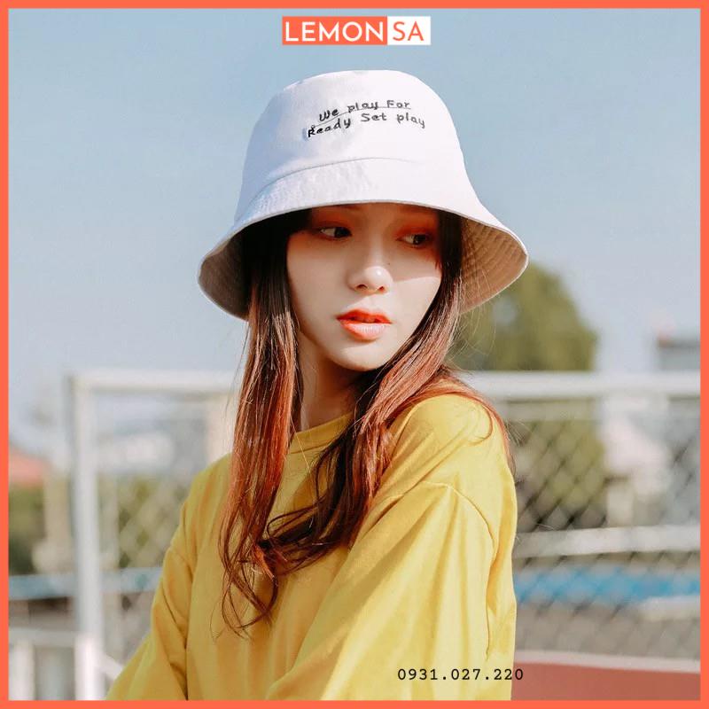 Mũ bucket hat thêu chữ We Play for Ready set play - Nón bucket rộng vành nam nữ