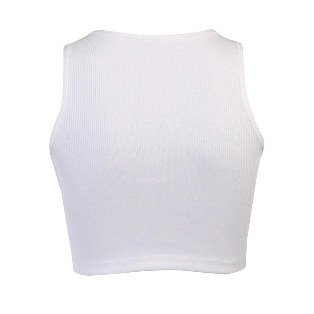 Áo lửng không tay họa tiết chữ thêu quyến rũ cho nữ