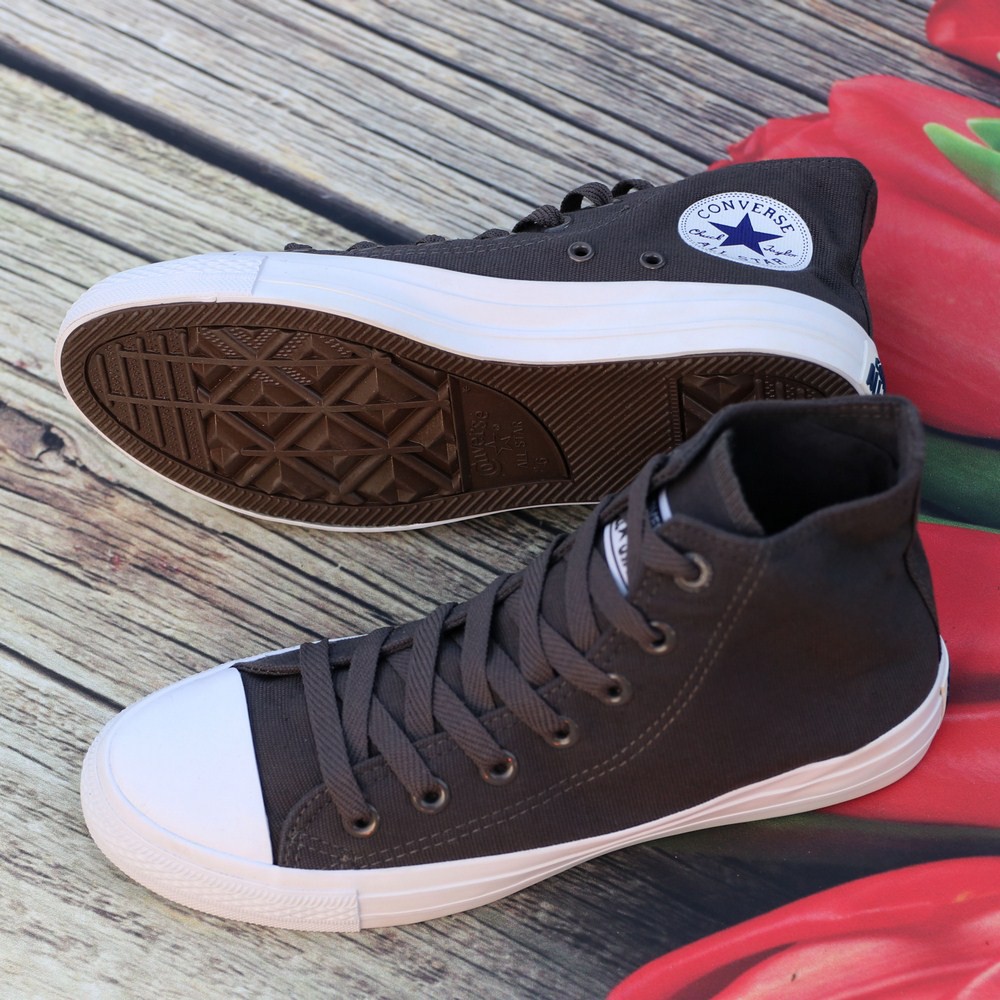 Giày Sneaker Chuck 2 Xám Đậm Nam Cổ Cao ZRF