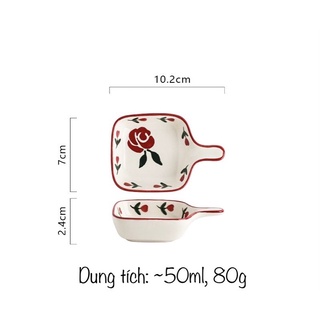Đĩa gia vị vẽ cherry