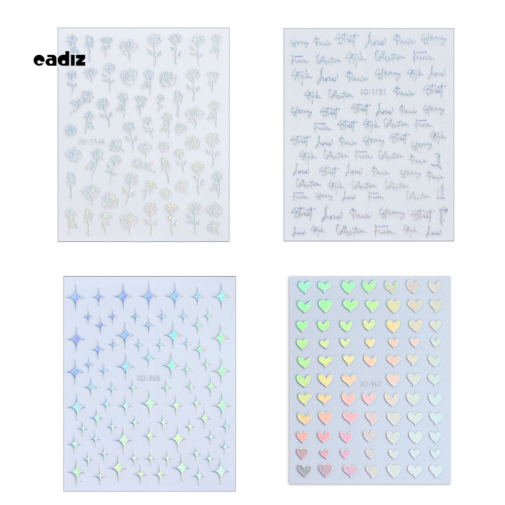 Miếng Dán Trang Trí Móng Tay Chống Rơi Hình Trái Tim Màu Aurora