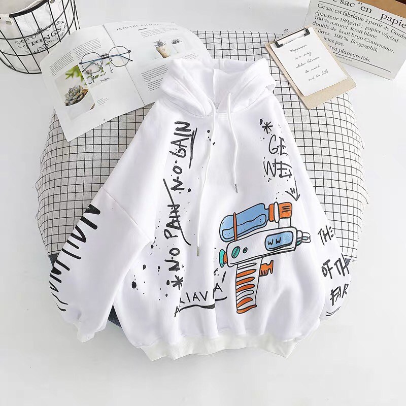 ÁO KHOÁC HOODIE NÓN NAM NỮ VẢI NỈ UNISEX NAM NỮ, IN SÚNG NƯỚC | BigBuy360 - bigbuy360.vn