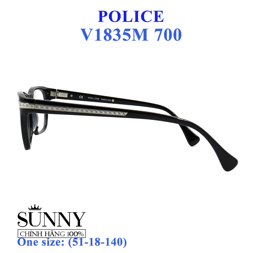 Gọng kính thời trang chính hãng Police V1835M 700 (51-18-140), thiết kế dễ đeo bảo vệ mắt