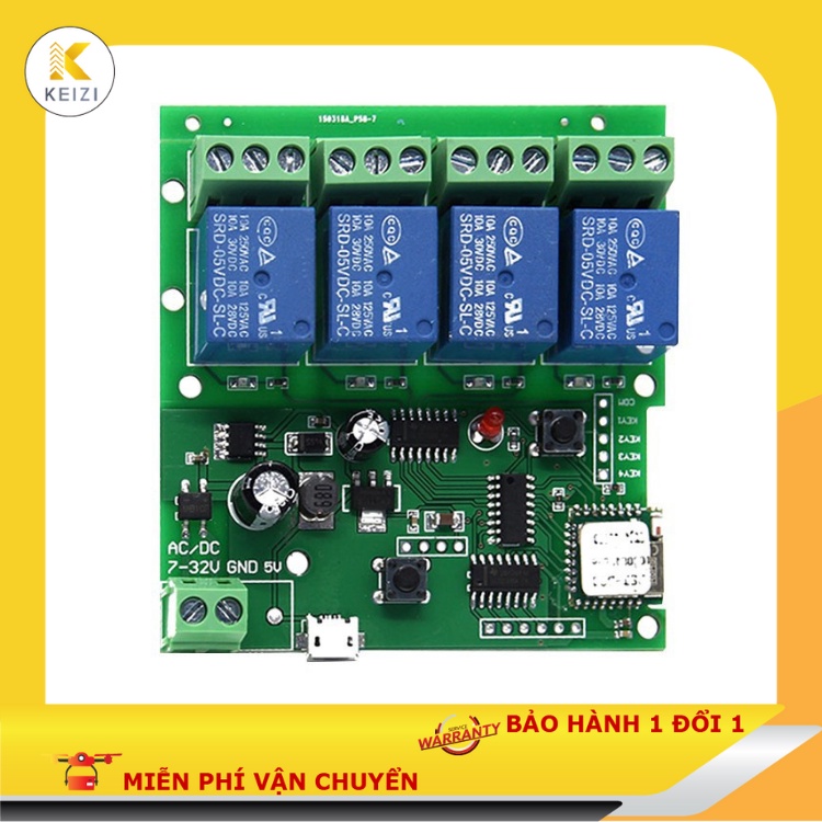 Mô Đun Công tắc điều khiển thông minh Ewelink 4CH DC 5V Hỗ Trợ Alexa Google Home