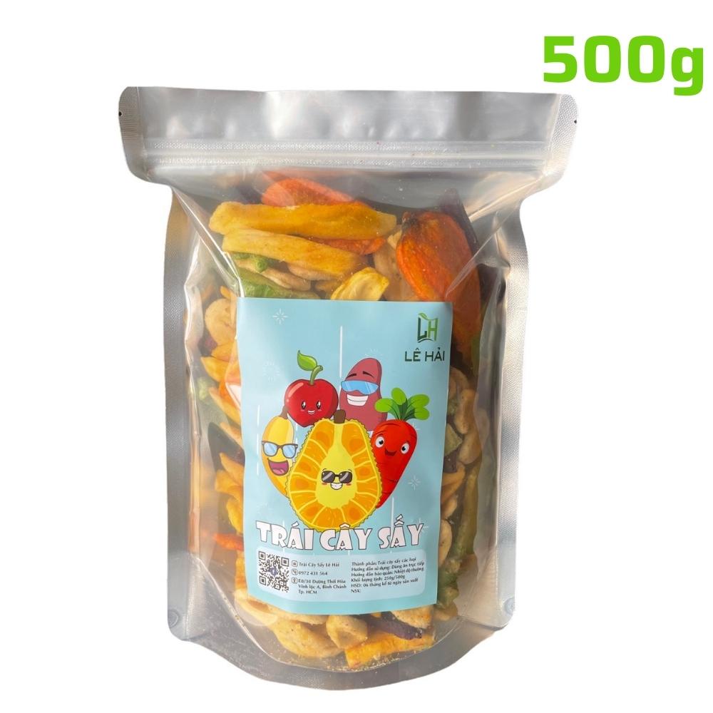 Rau củ sấy thập cẩm 1kg Lê Hải hàng xuất khẩu nguyên miếng giòn rụm không đường đặc sản Đà Lạt