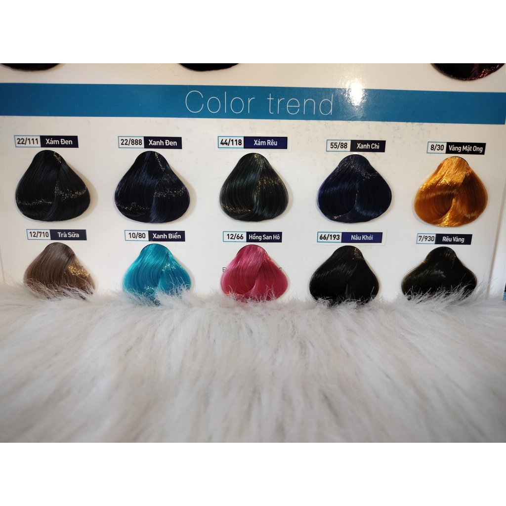 Màu nhuộm thời trang LAVOX, hồng san hô, xanh đen, xanh biển, rêu vàng, vàng mật ông, xanh chì, nâu tây