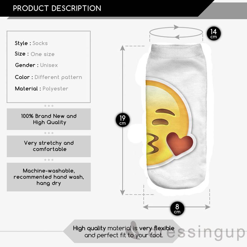 Vớ Cổ Ngắn In Hình Biểu Tượng Cảm Xúc Thiết Kế Vui Nhộn