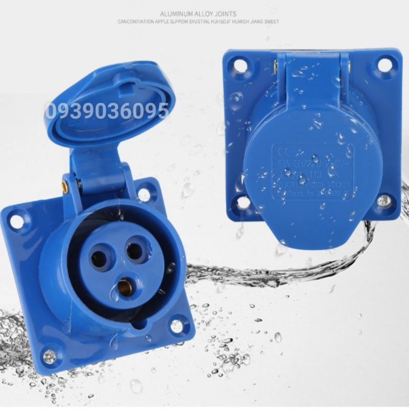 Combo 1 Ổ Cắm Điện Ốp Tủ Và 1 Phích Cắm 3 Chấu 16A
