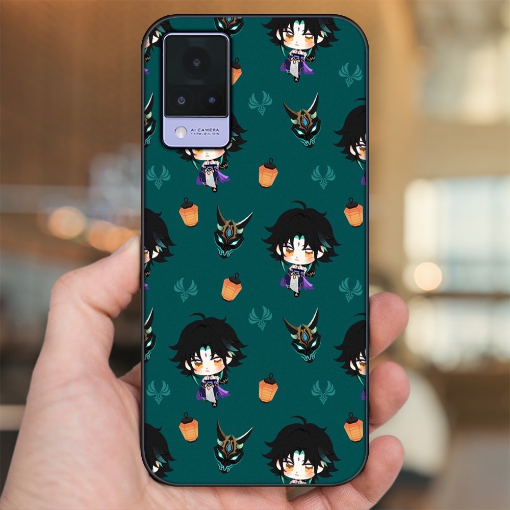 Ốp lưng Vivo V21 viền đen in hình Xiao Genshin Impact