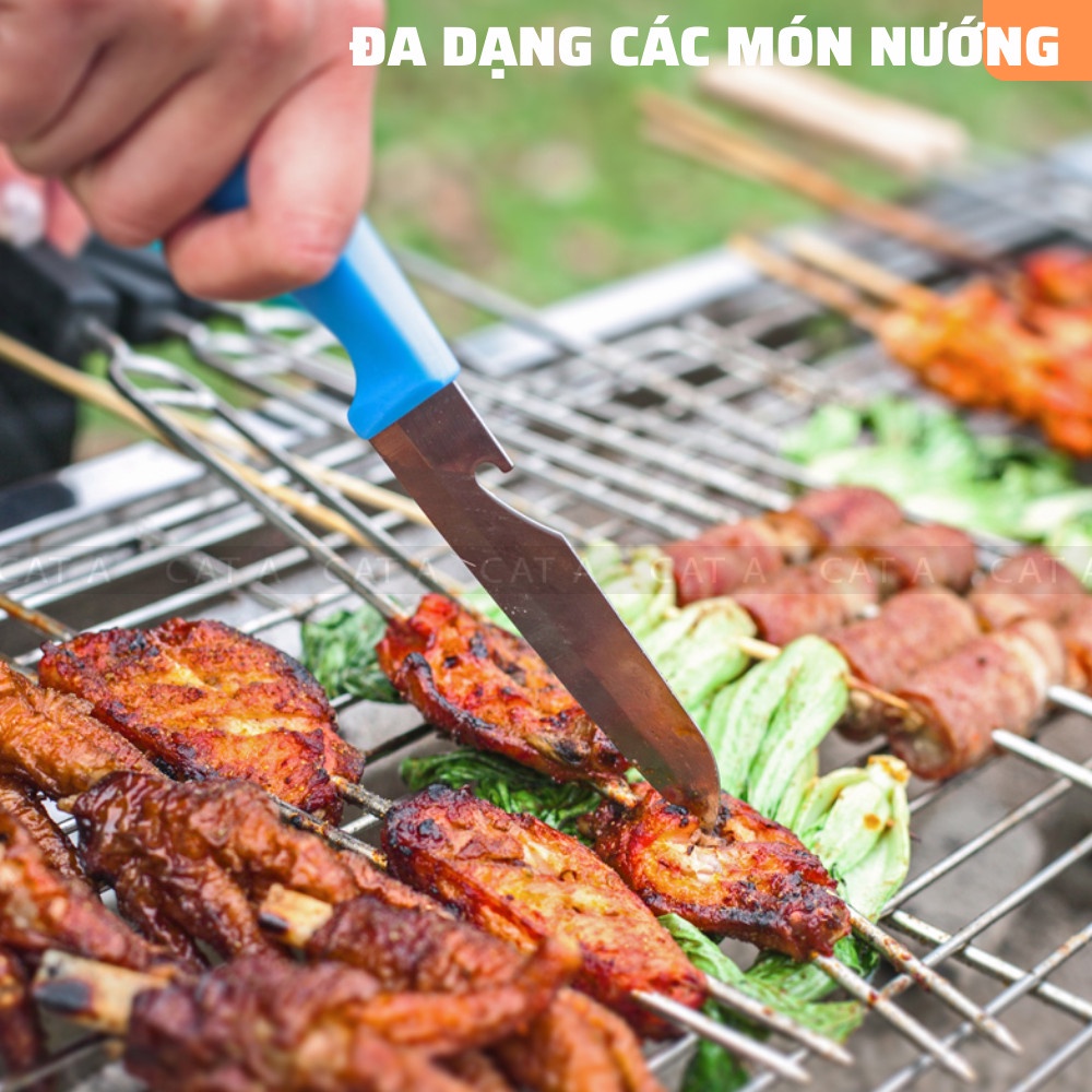 Bếp nướng than hoa BBQ ngoài trời, dã ngoại, chất liệu inox cao cấp, gấp gọn tiện lợi - CA802