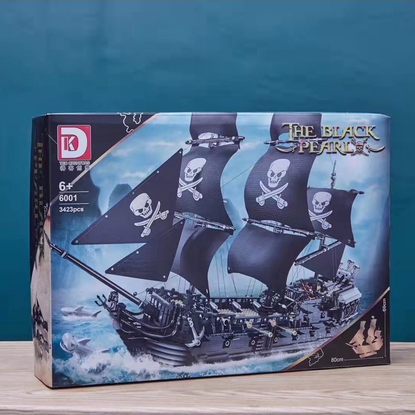 (có sẵn) đồ chơi lắp ráp mô hình Moc Pirates Caribean DK 6001 Black Pearl thuyền cướp biển Ngọc trai đen 3423 chi tiết