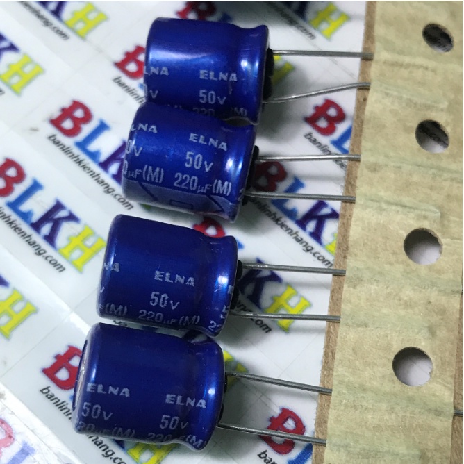 combo 3 con Tụ âm thanh 50V 220uF 10x12 chính hãng ELNA RE3