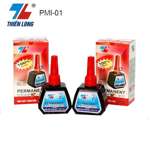 Mực Bút Lông Dầu Màu Đỏ Thiên Long 25ml