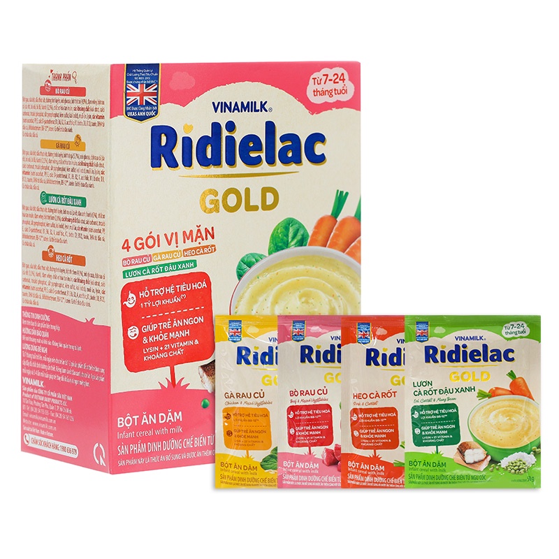 Bột Ăn Dặm RIDIELAC GOLD 4 Vị Mặn - Hộp Giấy 200g