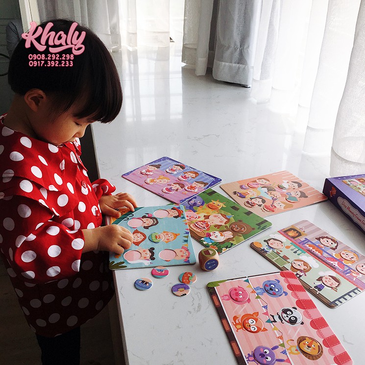 Đồ chơi bộ xúc xắc ghép hình mảnh gương mặt baby cute 6 in 1 nhiều chủ đề Pinwheel Dice Memory Game cho bé gái 90NPW0216