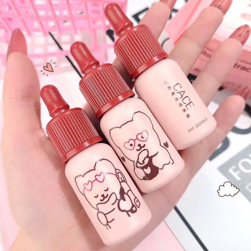son kem Cace gấu mềm mịn mướt thiết kế dupe son ink ảnh thật shop chụp