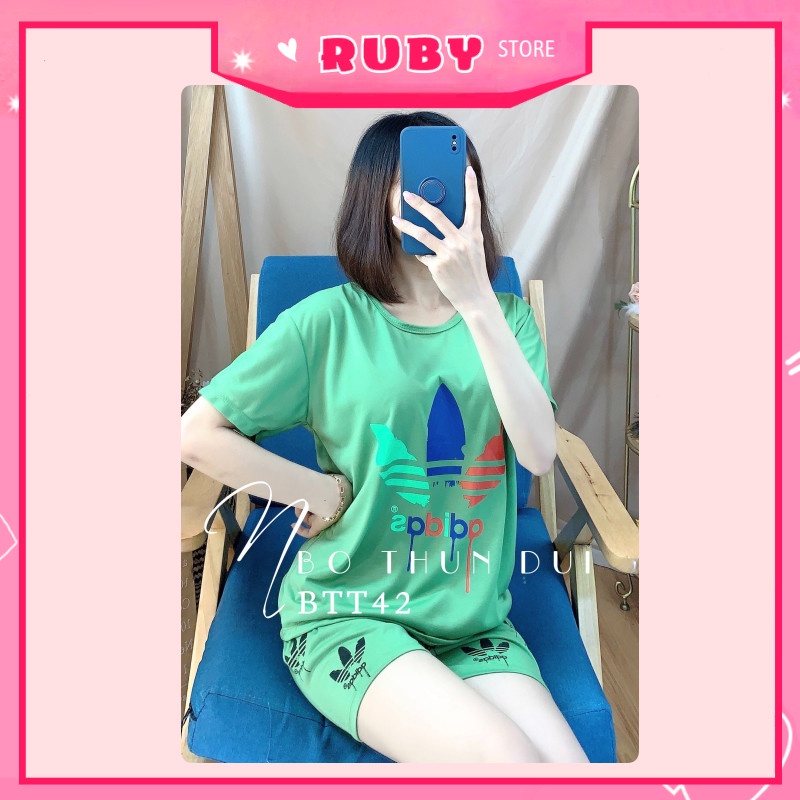 Set bộ nữ mặc nhà ❤️ Đồ bộ đùi thể thao chất thun mềm mịn Free Size Dưới 47KG ❤️ Rubystorevn