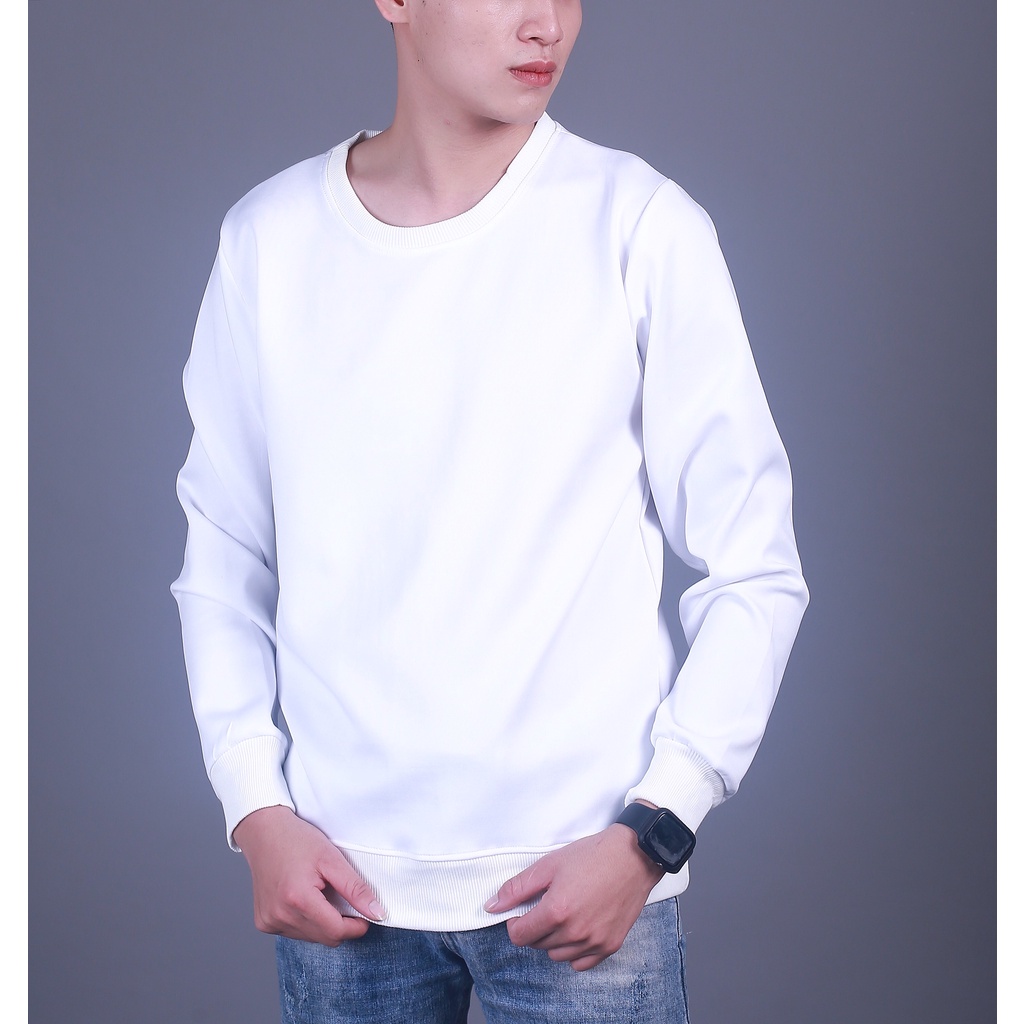 Áo Thu Đông Nam Nữ - Áo Nỉ Nam Dài Tay Basic Chất Liệu Poly Mềm Mịn-  TD68