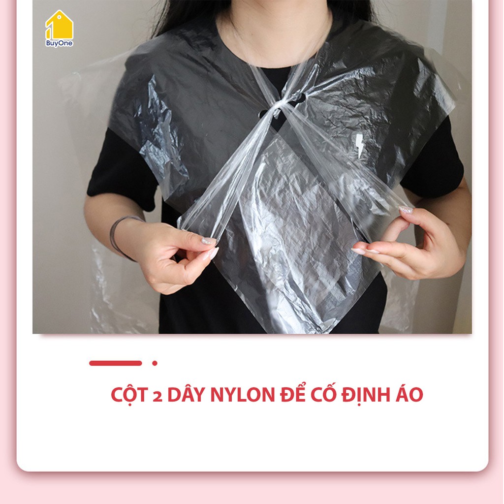 Túi 200 cái áo choàng nylon PE dùng 1 lần để vào hóa chất cho tóc kích thước 60 x 90cm - BOPK119 - buyone