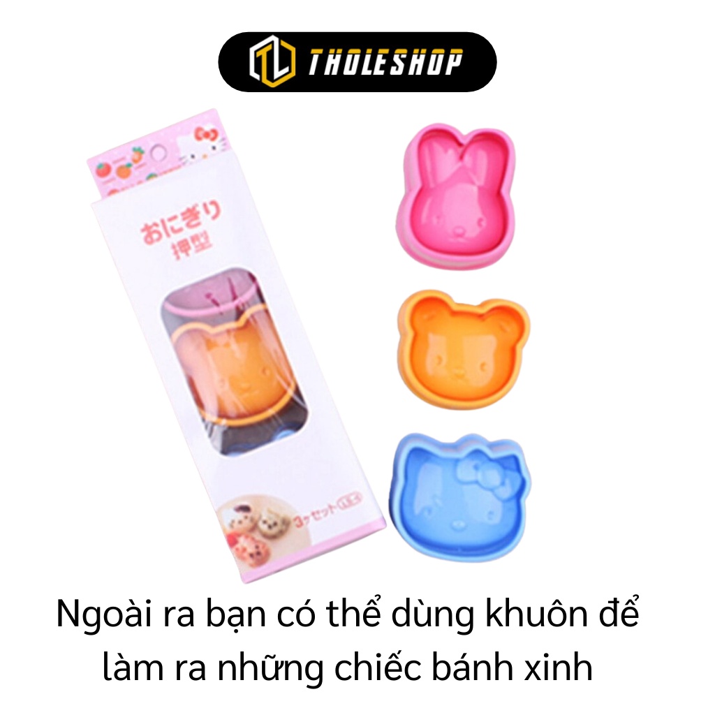 Khuôn Tạo Hình Cơm - Bộ 3 Khuôn Hình Thú Tạo Hình Cơm Nắm, Sushi, Bánh Cho Bé 7120
