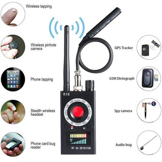 MÁY KIỂM TRA PHÁT HIỆN THIẾT BỊ NGHE TRỘM, CAMERA QUAY GIÁM SÁT, ĐỊNH VỊ GPS K18 RF DETECTOR CAO CẤP