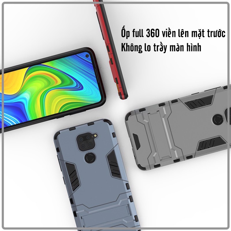 Ốp lưng cho Xiaomi Redmi Note 9 - Redmi 10X 4G iRON - MAN Nhựa PC cứng viền dẻo chống sốc