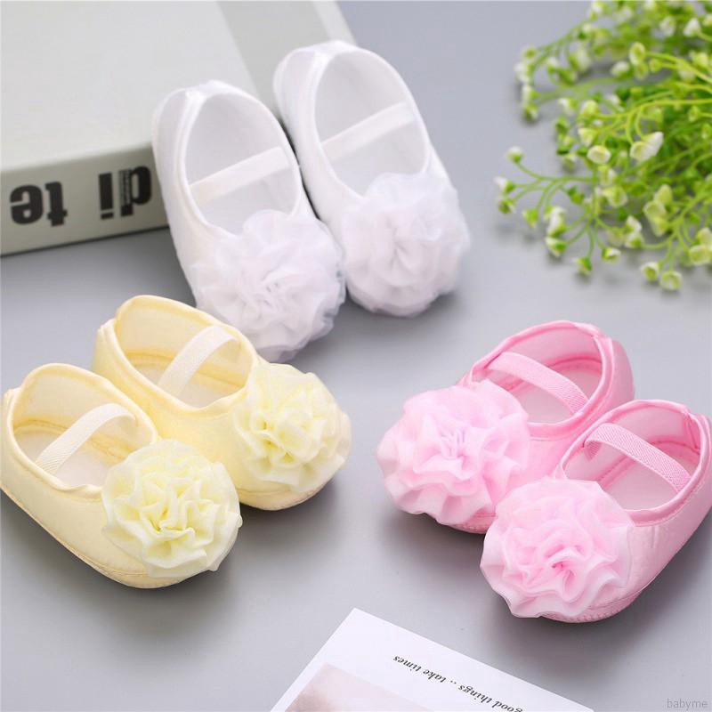 Set giày em bé kiểu dáng công chúa + băng đô đính hoa dễ thương