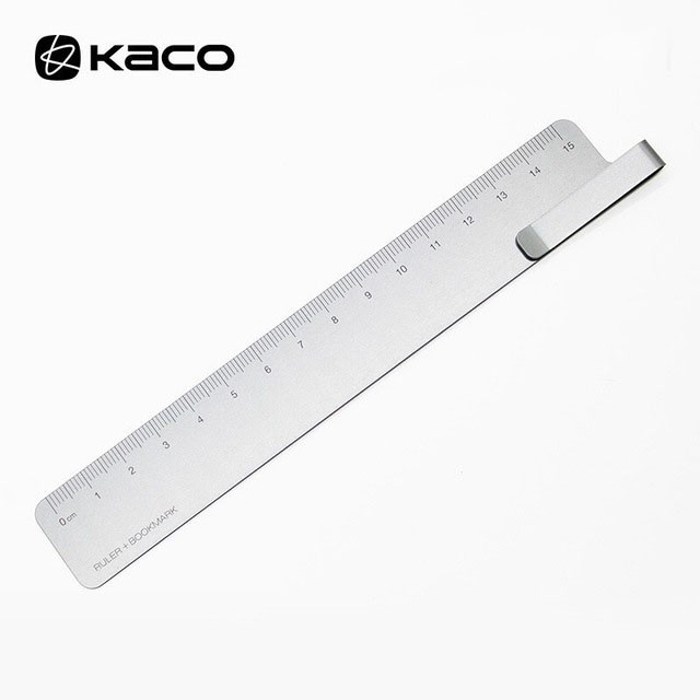 Thước kẻ KACO RUMA Bookmark Ruler nhôm cao cấp khắc Laser 15cm