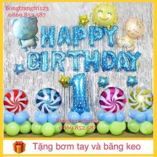 Combo trang trí sinh nhật cho bé - Tặng kèm bơm và keo