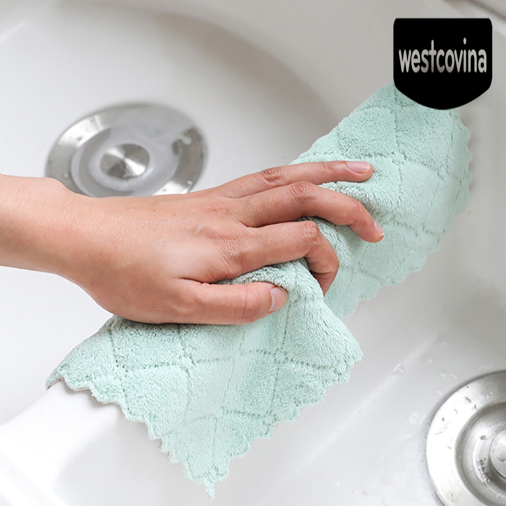 [Hot]☀ Set 5 Khăn Lau Chén Dĩa Thấm Hút Nước Tốt