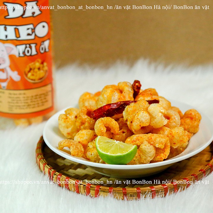 Da heo tỏi ớt 160g BONBON Đồ ăn vặt Hà Nội vừa ngon,vừa rẻ. Da heo chiên giòn thơm nhức mũi  Bonbon | BigBuy360 - bigbuy360.vn