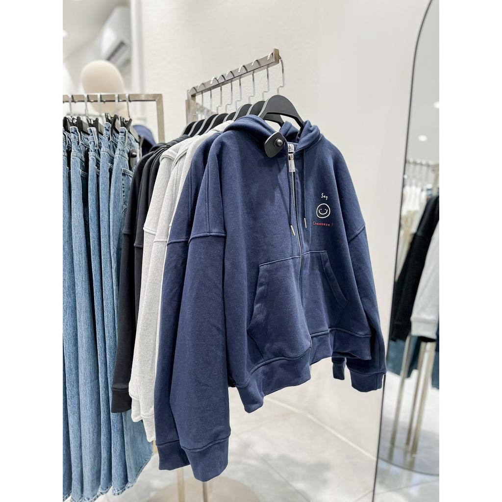Áo khoác nỉ dáng ngắn có mũ chữ Say Cheese trơn 5 màu LENCLOTHING 9667
