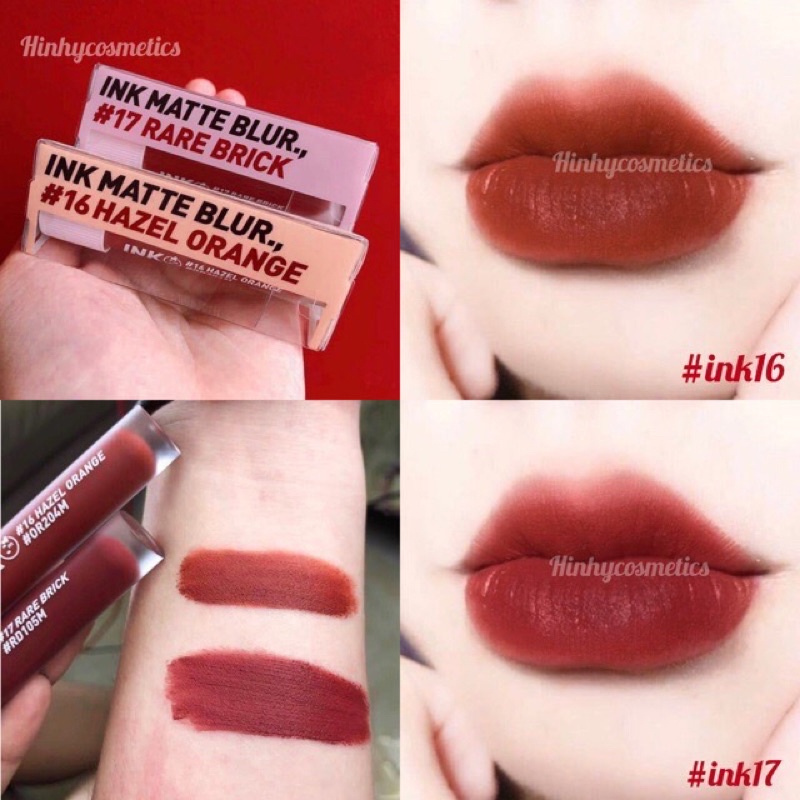 Son kem lì Peripera Ink Matte Blur Tint 3,8g  full 17 màu Hàn Quốc