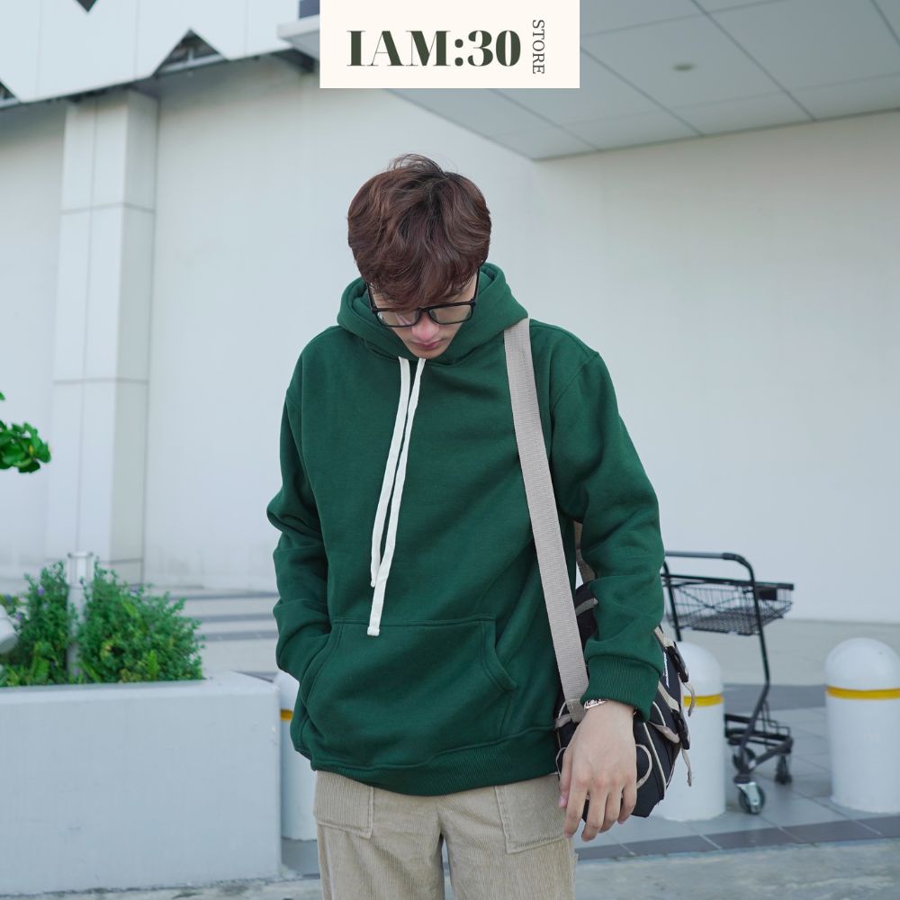 Áo hoodie nam nữ IAM:30 form rộng basic oversize chất nỉ đẹp