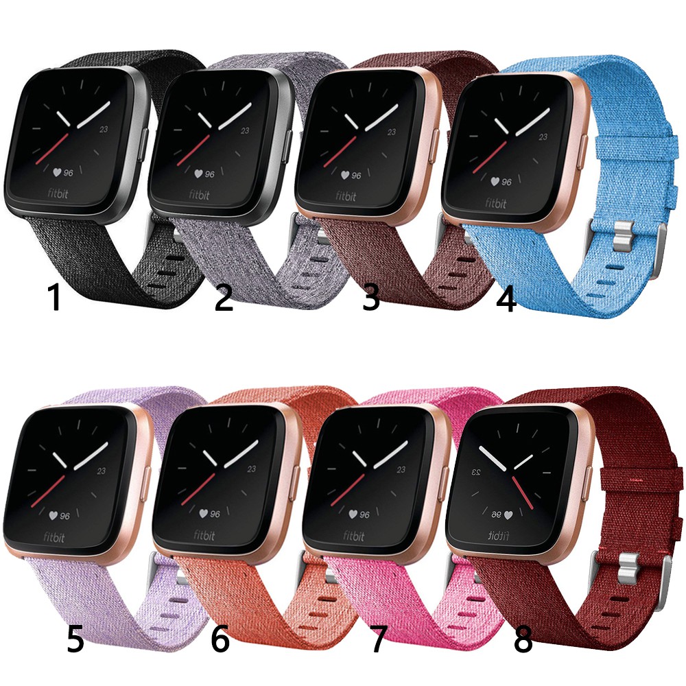 Dây đeo thay thế chất liệu vải phong cách cổ điển cho Fitbit Versa