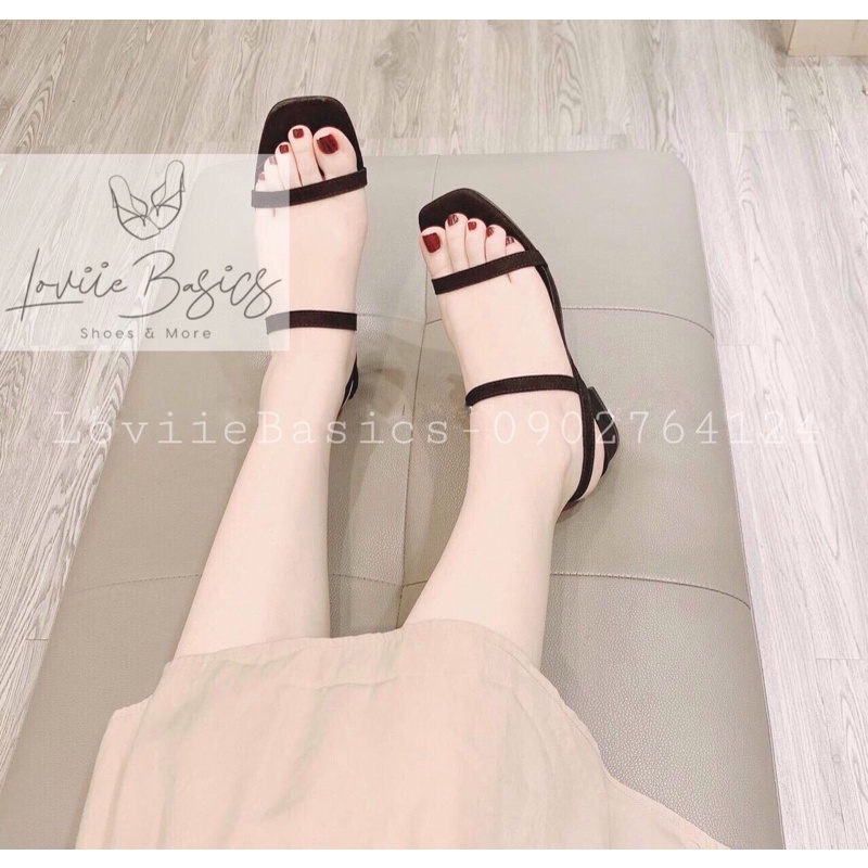 SANDAL NỮ LOVIIE BASICS - SANDAL QUAI MẢNH ĐẾ VUÔNG 2 PHÂN - SANDAL QUAI NGANG - SANDAL GÓT VUÔNG 2CM  S210302