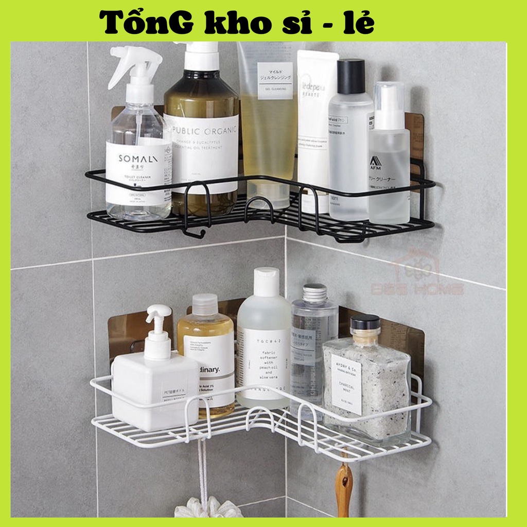 Kệ Góc Nhà Tắm Dán Tường Siêu Dính Chất Liệu Thép Không Gỉ, Kệ Để Đồ Nhà Tắm Nhà Bếp Đa Năng 88285