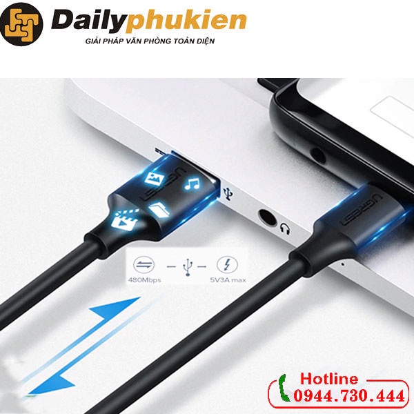 Cáp sạc điện thoại USB sang USB-c dài 2m UGREEN 60118