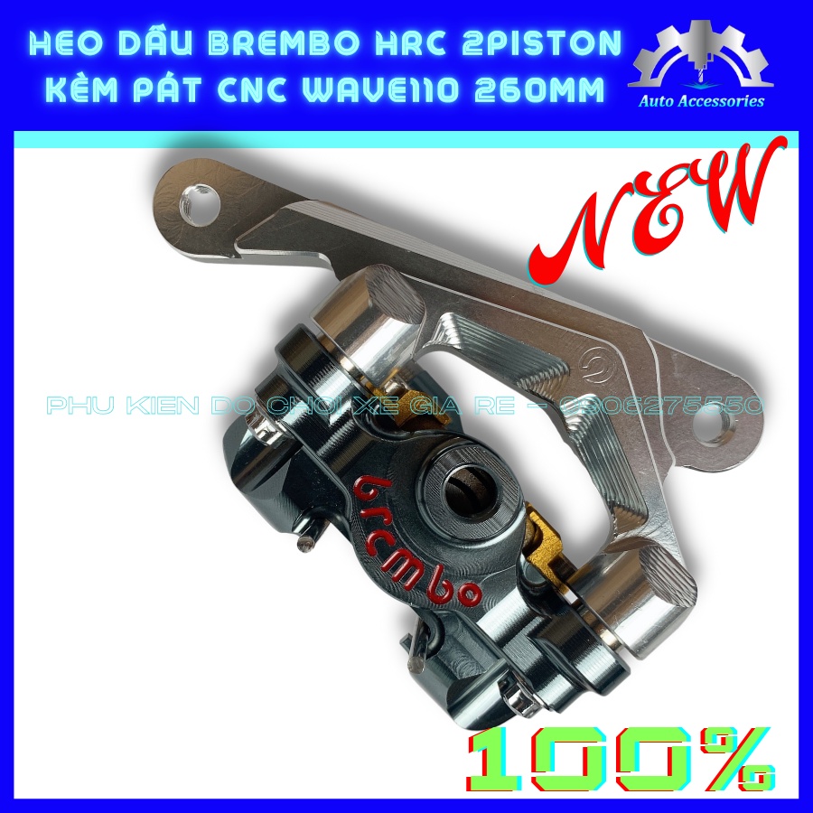 HÓT 100% - Heo Dầu Trước Brcmbe HRC 2piston KÈM PÁT CNC gắn Trước Wave Lớn Waves110 Wave RSX đi đĩa Size 260mm - CÓ LẺ