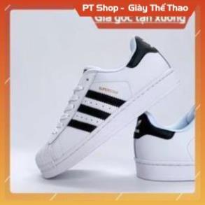 [FreeShip + Xả Lỗ + Hàng Xịn] Giày Super Star Sò Trắng 3 Vạch Đen ,  Giầy Super Star ba vệt đen Sneaker