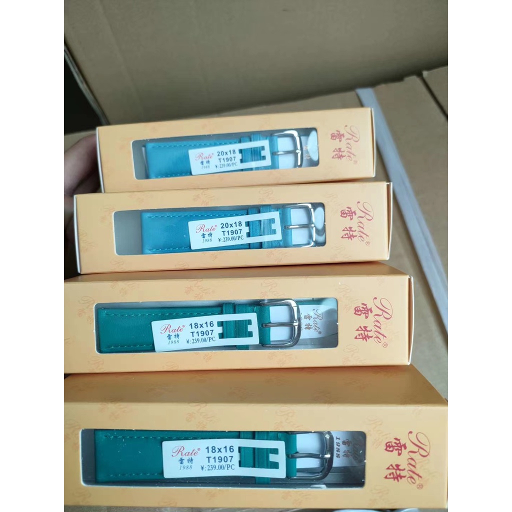 [DA XỊN NHẬP KHẨU] Dây da đồng hồ da đeo tay, da bò mặt cật RATE T1907 TRƠN 12 14 16 18 20 22mm (Các màu xanh)