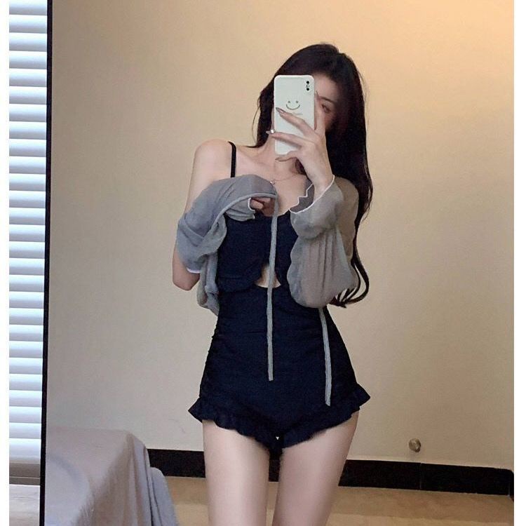 Bộ Đồ Bơi Một Mảnh Không Tay Màu Trơn Thời Trang Gợi Cảm Cho Nữ