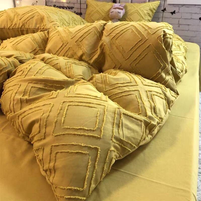 Bộ Chăn Ga Gối Đũi Hàn Vintage Hàng Nhập Khẩu Cao Cấp 4 Món