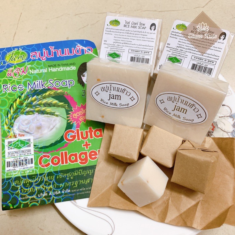 [Du lịch] [Viên mini] Xà Phòng Cám Gạo Thái Lan Jam Rice Milk Soap viên mini tiện dụng để mang đi du lịch