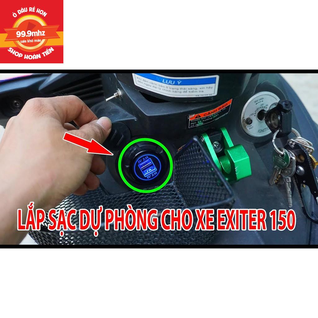 Cóc Sạc Xe Máy Ex155, Ex2021, Xe Hơi... 2 CỔNG USB 3.1A HOCO Z32 (màu ngẫu nhiên)