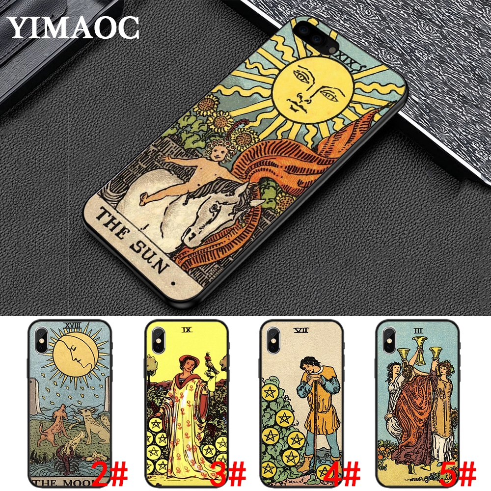 Ốp điện thoại mềm mã 471B in hình Tarot mới cho iPhone XS Max XR X 7 8 6 6S Plus 5 5S SE