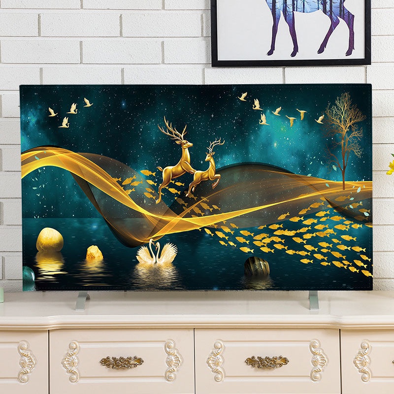 ♂ Nắp TV màn hình cong LCD 55 inch che bụi không cần tháo nắp treo TV để bàn 65 inch
